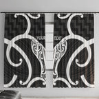 Aotearoa Atua Tangaroa Personalised Window Curtain God Of The Sea Maori Whale Tail Black