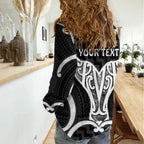 Aotearoa Atua Tangaroa Personalised Women Casual Shirt God Of The Sea Maori Whale Tail Black