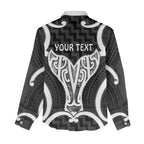 Aotearoa Atua Tangaroa Personalised Women Casual Shirt God Of The Sea Maori Whale Tail Black