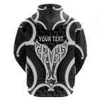Aotearoa Atua Tangaroa Personalised Zip Hoodie God Of The Sea Maori Whale Tail Black