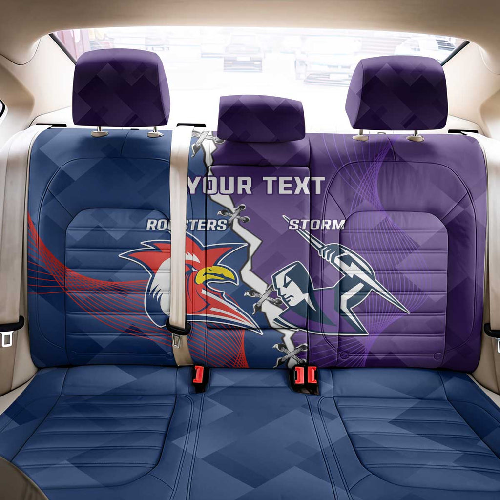 Custom NRL Storm And Roosters Rugby 2024 Back Car Seat Cover Go Champions Dynamic Version