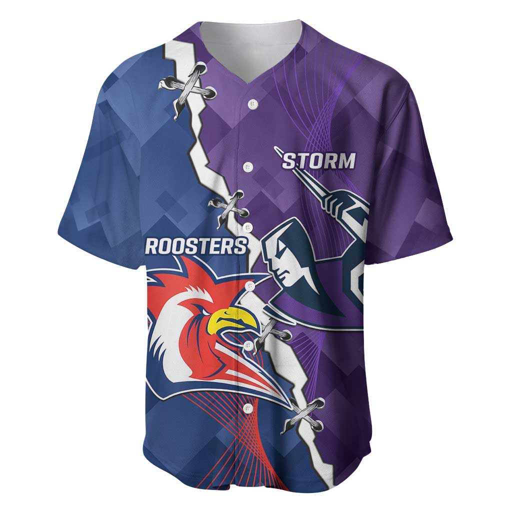 Custom NRL Storm And Roosters Rugby 2024 Baseball Jersey Go Champions Dynamic Version