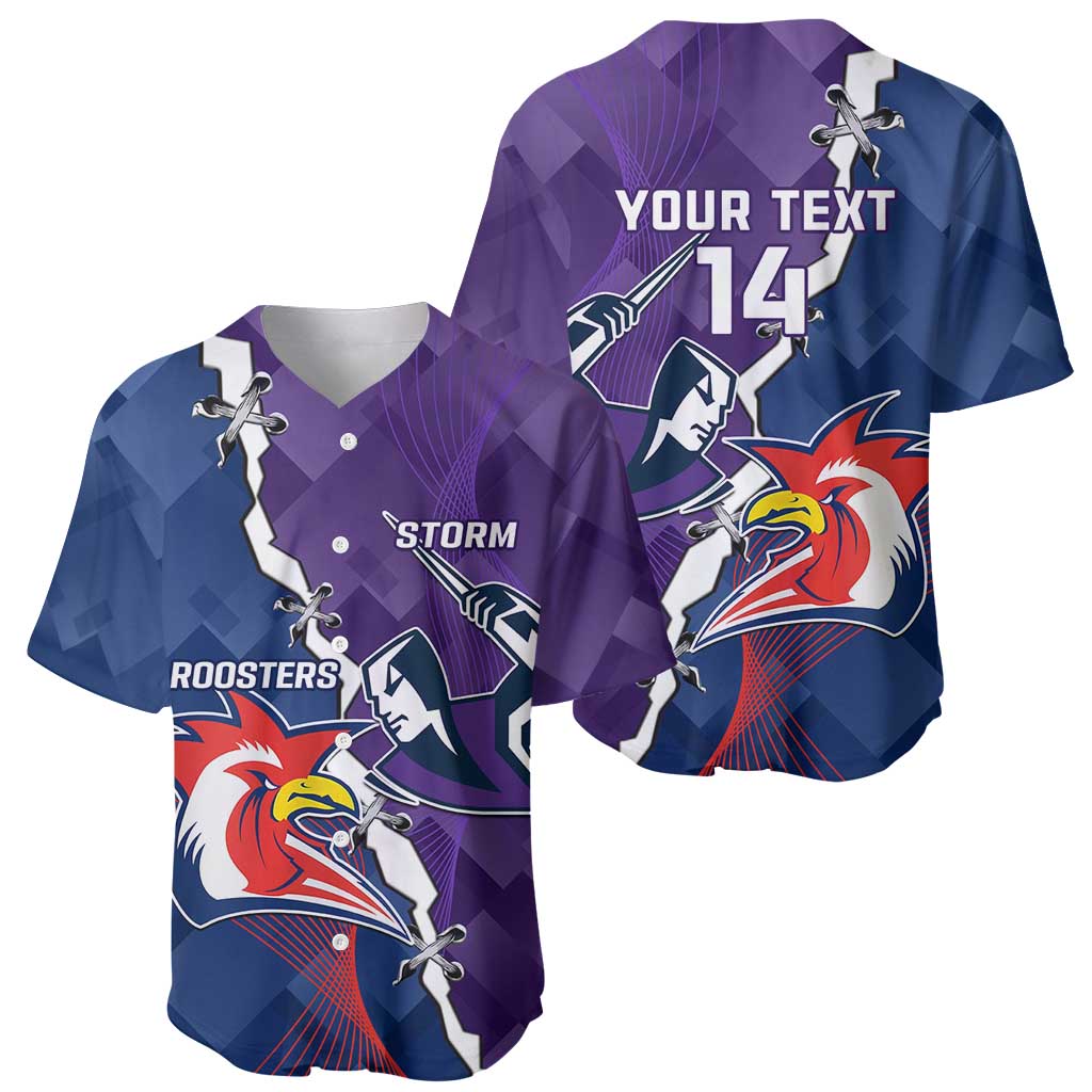 Custom NRL Storm And Roosters Rugby 2024 Baseball Jersey Go Champions Dynamic Version
