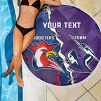 Custom NRL Storm And Roosters Rugby 2024 Beach Blanket Go Champions Dynamic Version