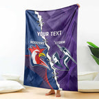 Custom NRL Storm And Roosters Rugby 2024 Blanket Go Champions Dynamic Version