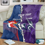 Custom NRL Storm And Roosters Rugby 2024 Blanket Go Champions Dynamic Version