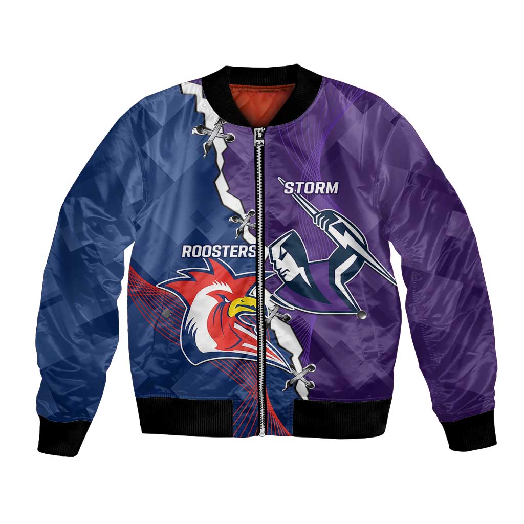 Custom NRL Storm And Roosters Rugby 2024 Bomber Jacket Go Champions Dynamic Version