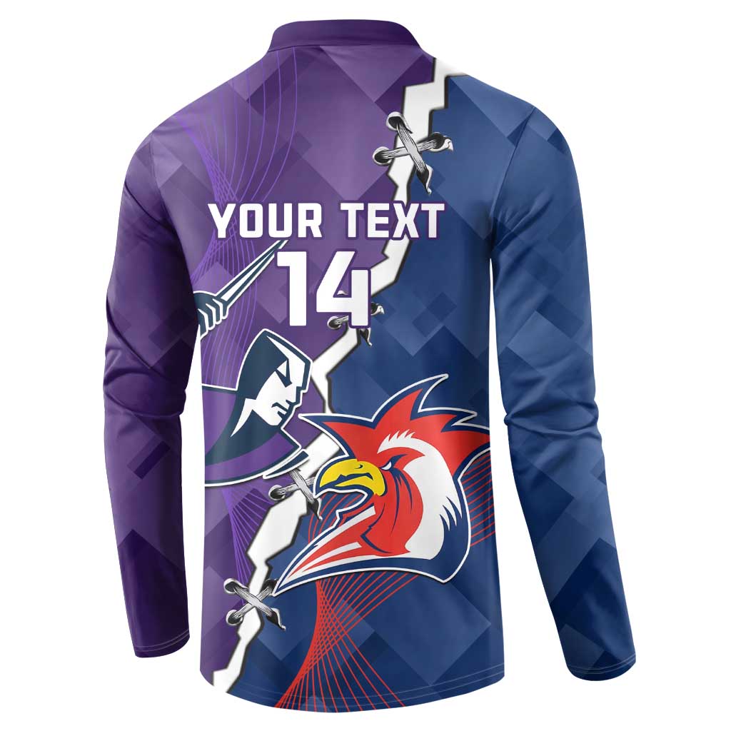 Custom NRL Storm And Roosters Rugby 2024 Button Sweatshirt Go Champions Dynamic Version