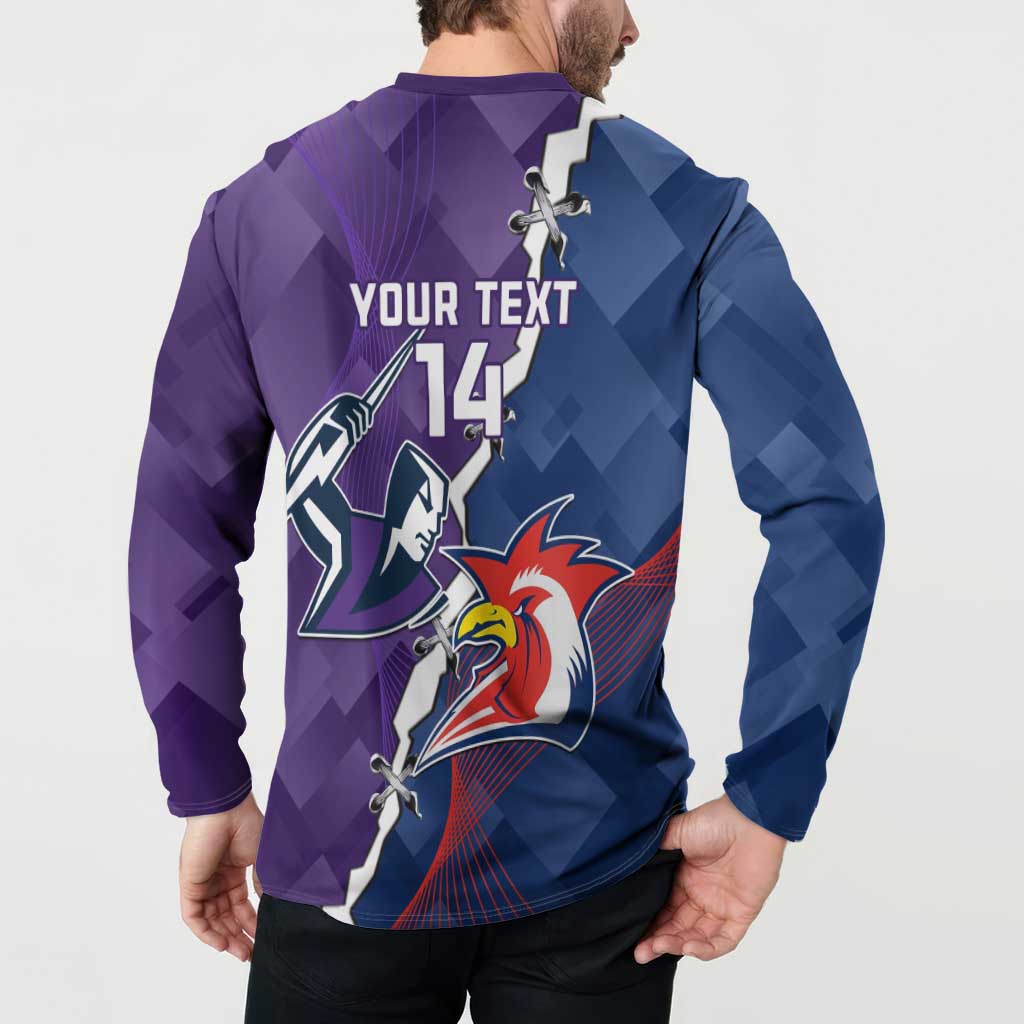 Custom NRL Storm And Roosters Rugby 2024 Button Sweatshirt Go Champions Dynamic Version