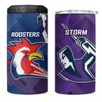 NRL Storm And Roosters Rugby 2024 4 in 1 Can Cooler Tumbler Go Champions Dynamic Version