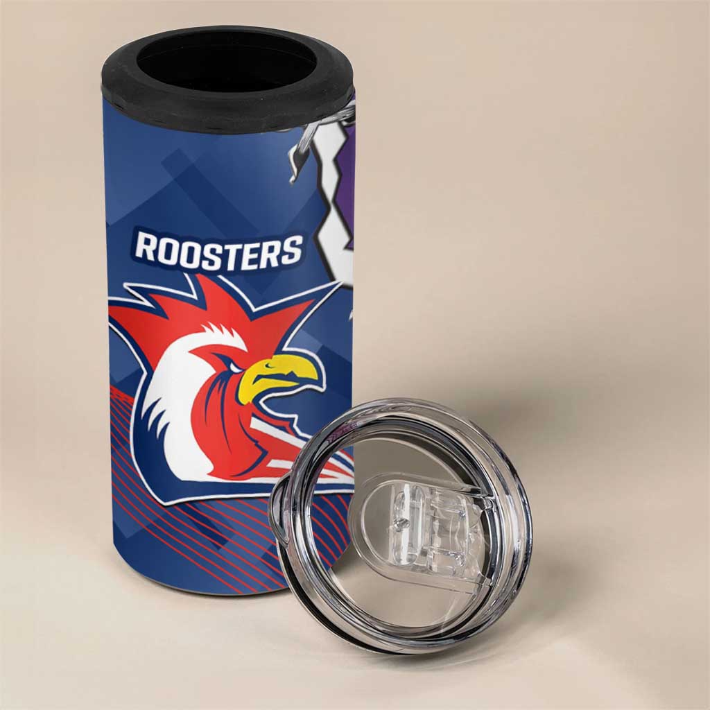 NRL Storm And Roosters Rugby 2024 4 in 1 Can Cooler Tumbler Go Champions Dynamic Version