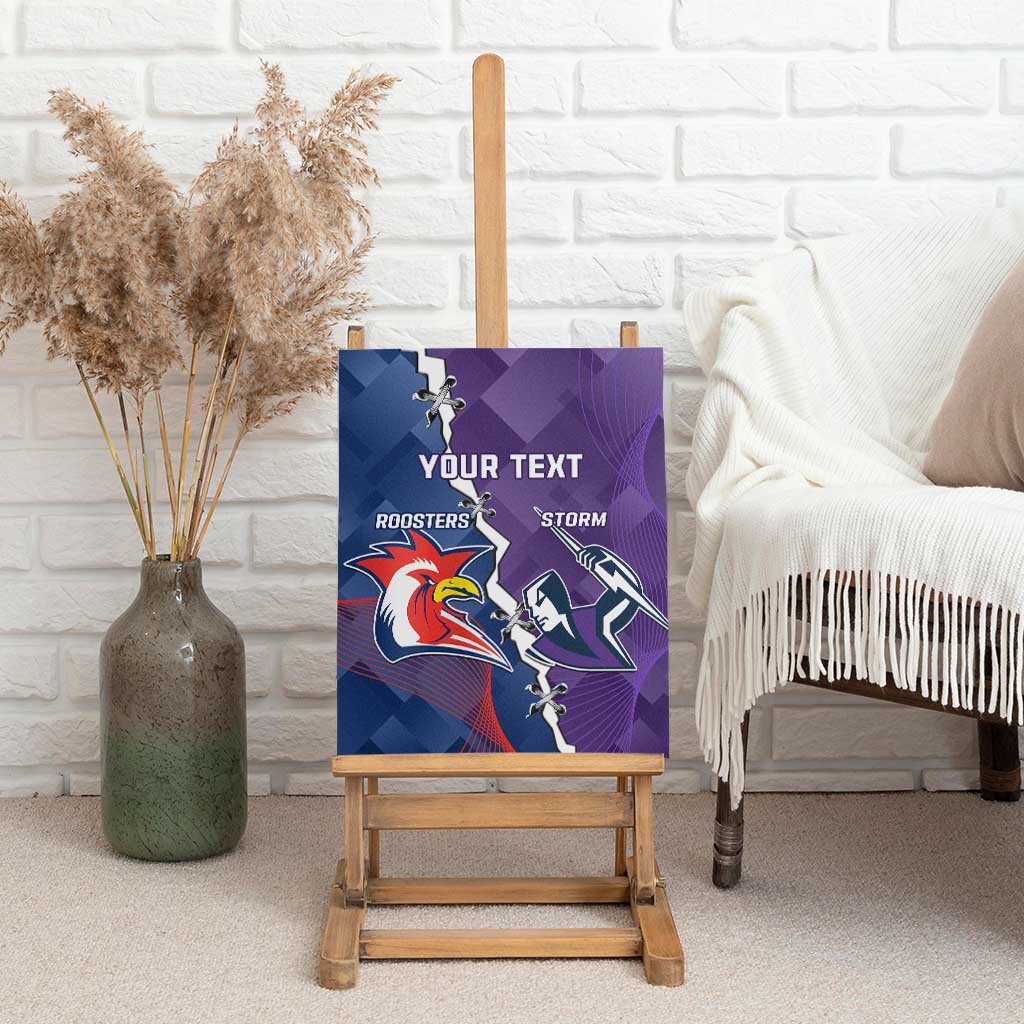 Custom NRL Storm And Roosters Rugby 2024 Canvas Wall Art Go Champions Dynamic Version