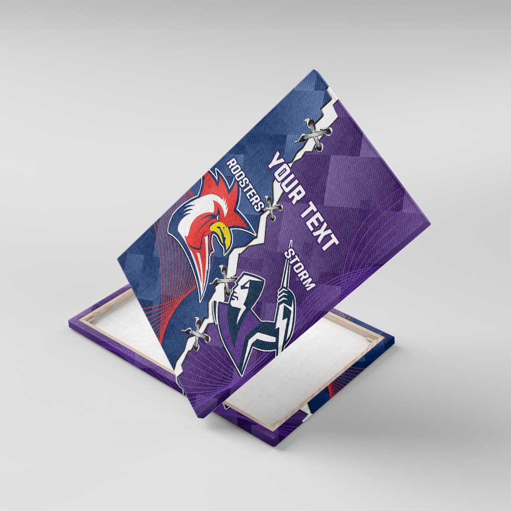 Custom NRL Storm And Roosters Rugby 2024 Canvas Wall Art Go Champions Dynamic Version