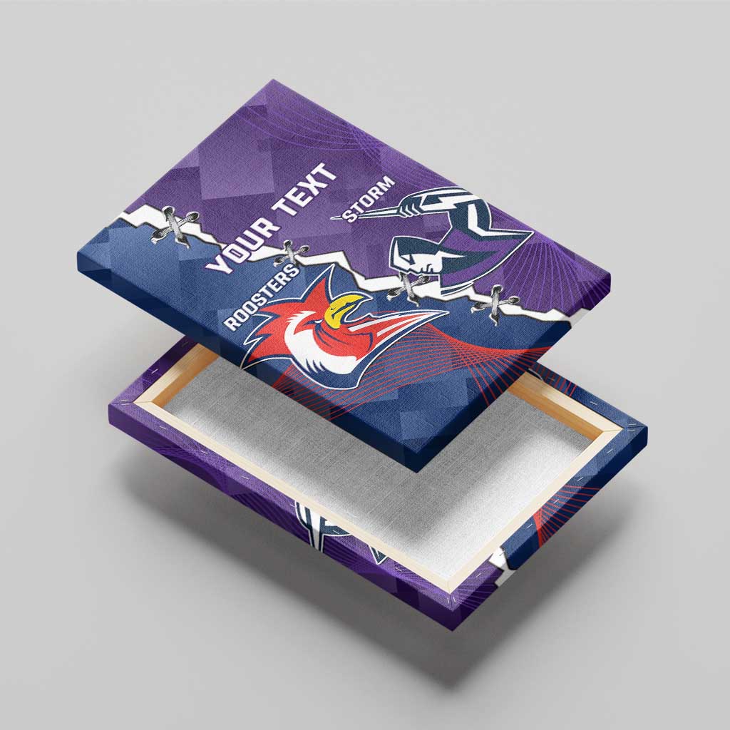 Custom NRL Storm And Roosters Rugby 2024 Canvas Wall Art Go Champions Dynamic Version