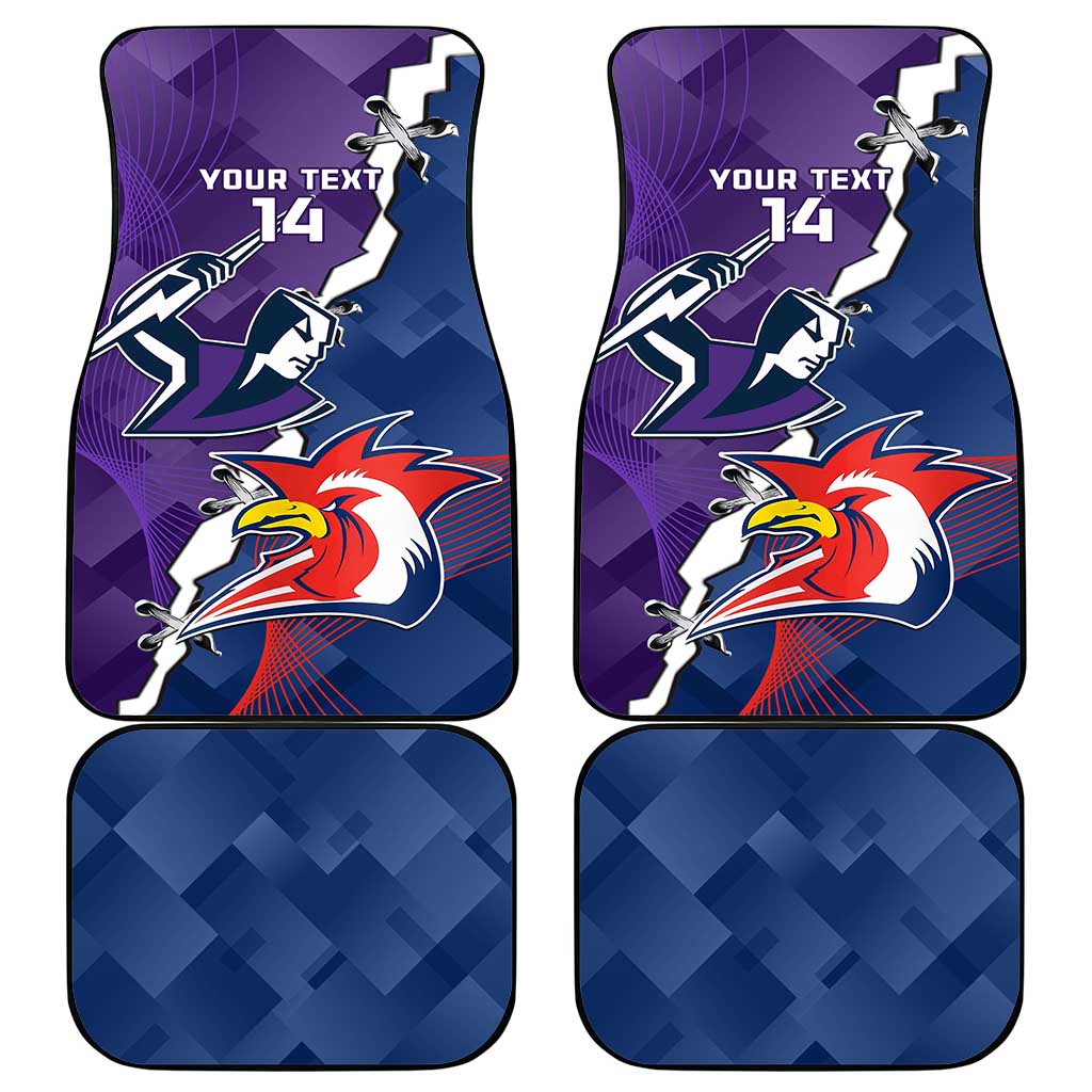 Custom NRL Storm And Roosters Rugby 2024 Car Mats Go Champions Dynamic Version