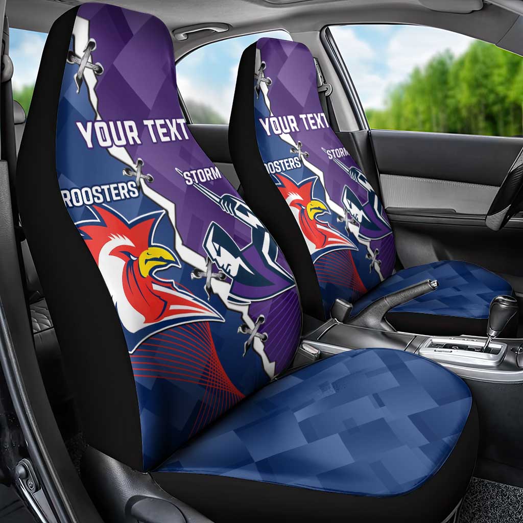 Custom NRL Storm And Roosters Rugby 2024 Car Seat Cover Go Champions Dynamic Version