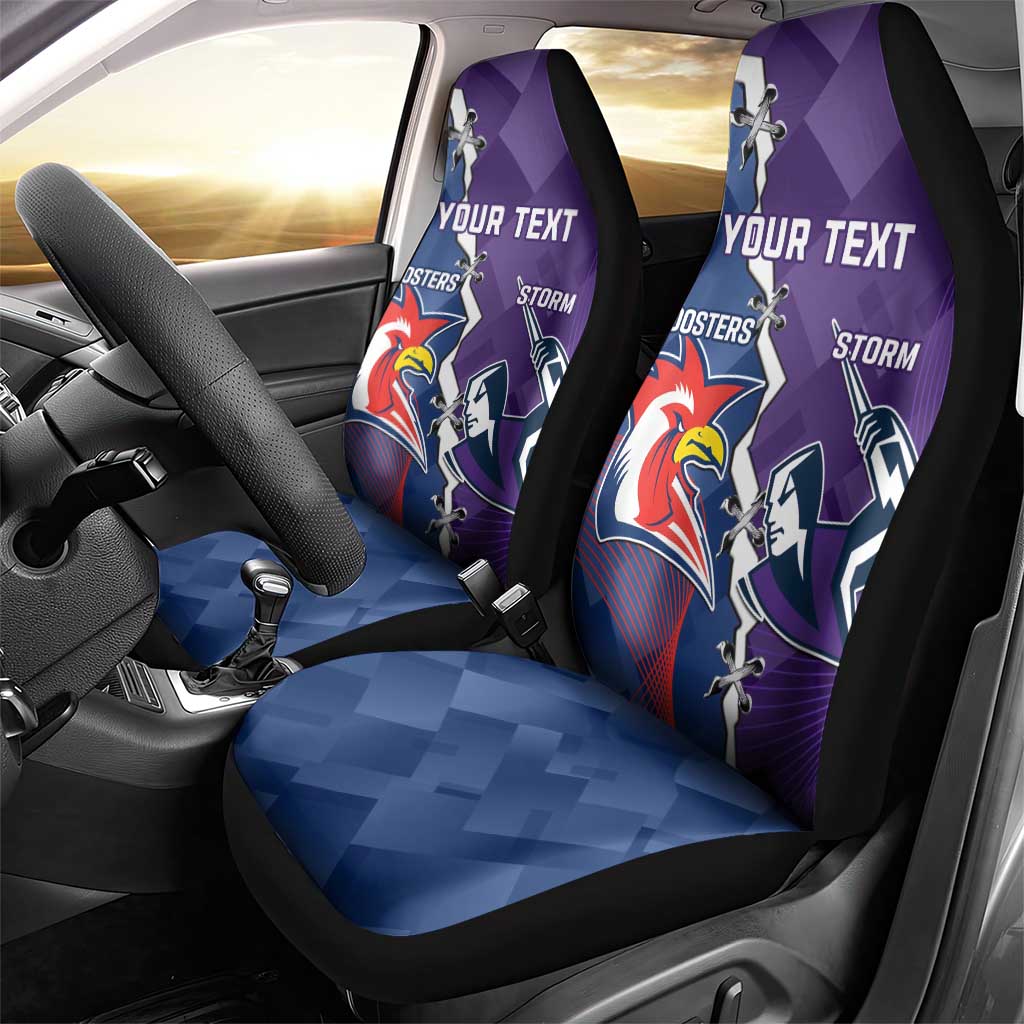 Custom NRL Storm And Roosters Rugby 2024 Car Seat Cover Go Champions Dynamic Version