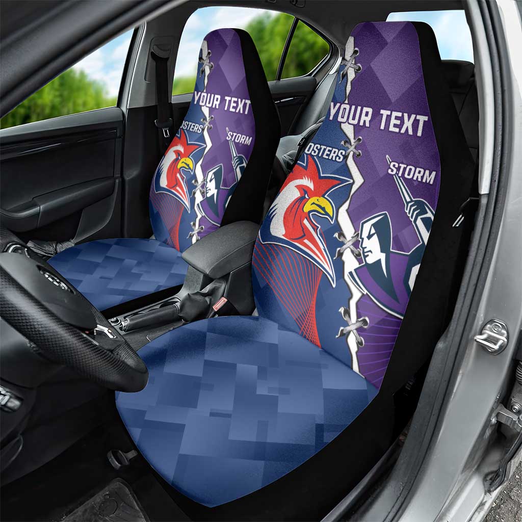 Custom NRL Storm And Roosters Rugby 2024 Car Seat Cover Go Champions Dynamic Version