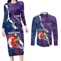 Custom NRL Storm And Roosters Rugby 2024 Couples Matching Long Sleeve Bodycon Dress and Long Sleeve Button Shirt Go Champions Dynamic Version