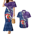 Custom NRL Storm And Roosters Rugby 2024 Couples Matching Mermaid Dress and Hawaiian Shirt Go Champions Dynamic Version
