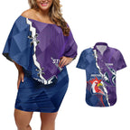 Custom NRL Storm And Roosters Rugby 2024 Couples Matching Off Shoulder Short Dress and Hawaiian Shirt Go Champions Dynamic Version