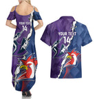 Custom NRL Storm And Roosters Rugby 2024 Couples Matching Summer Maxi Dress and Hawaiian Shirt Go Champions Dynamic Version
