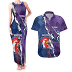 Custom NRL Storm And Roosters Rugby 2024 Couples Matching Tank Maxi Dress and Hawaiian Shirt Go Champions Dynamic Version