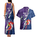 Custom NRL Storm And Roosters Rugby 2024 Couples Matching Tank Maxi Dress and Hawaiian Shirt Go Champions Dynamic Version