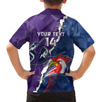 Custom NRL Storm And Roosters Rugby 2024 Family Matching Long Sleeve Bodycon Dress and Hawaiian Shirt Go Champions Dynamic Version