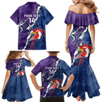 Custom NRL Storm And Roosters Rugby 2024 Family Matching Mermaid Dress and Hawaiian Shirt Go Champions Dynamic Version