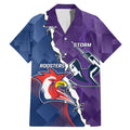 Custom NRL Storm And Roosters Rugby 2024 Family Matching Mermaid Dress and Hawaiian Shirt Go Champions Dynamic Version