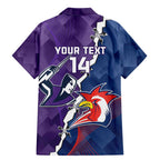 Custom NRL Storm And Roosters Rugby 2024 Family Matching Mermaid Dress and Hawaiian Shirt Go Champions Dynamic Version