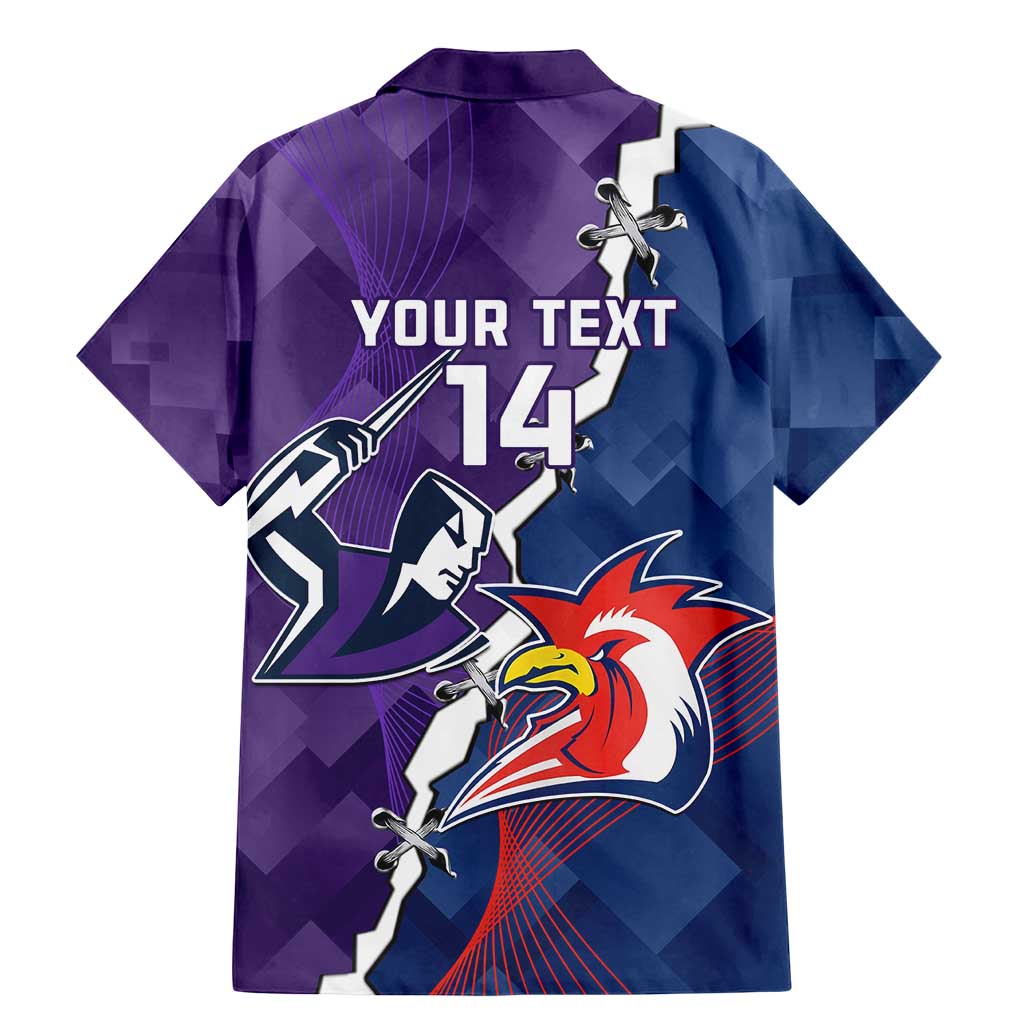 Custom NRL Storm And Roosters Rugby 2024 Family Matching Mermaid Dress and Hawaiian Shirt Go Champions Dynamic Version