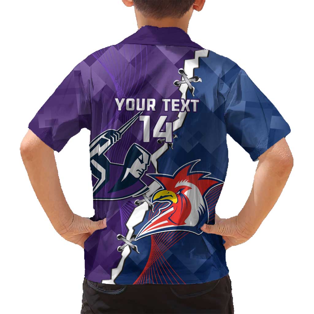 Custom NRL Storm And Roosters Rugby 2024 Family Matching Puletasi and Hawaiian Shirt Go Champions Dynamic Version
