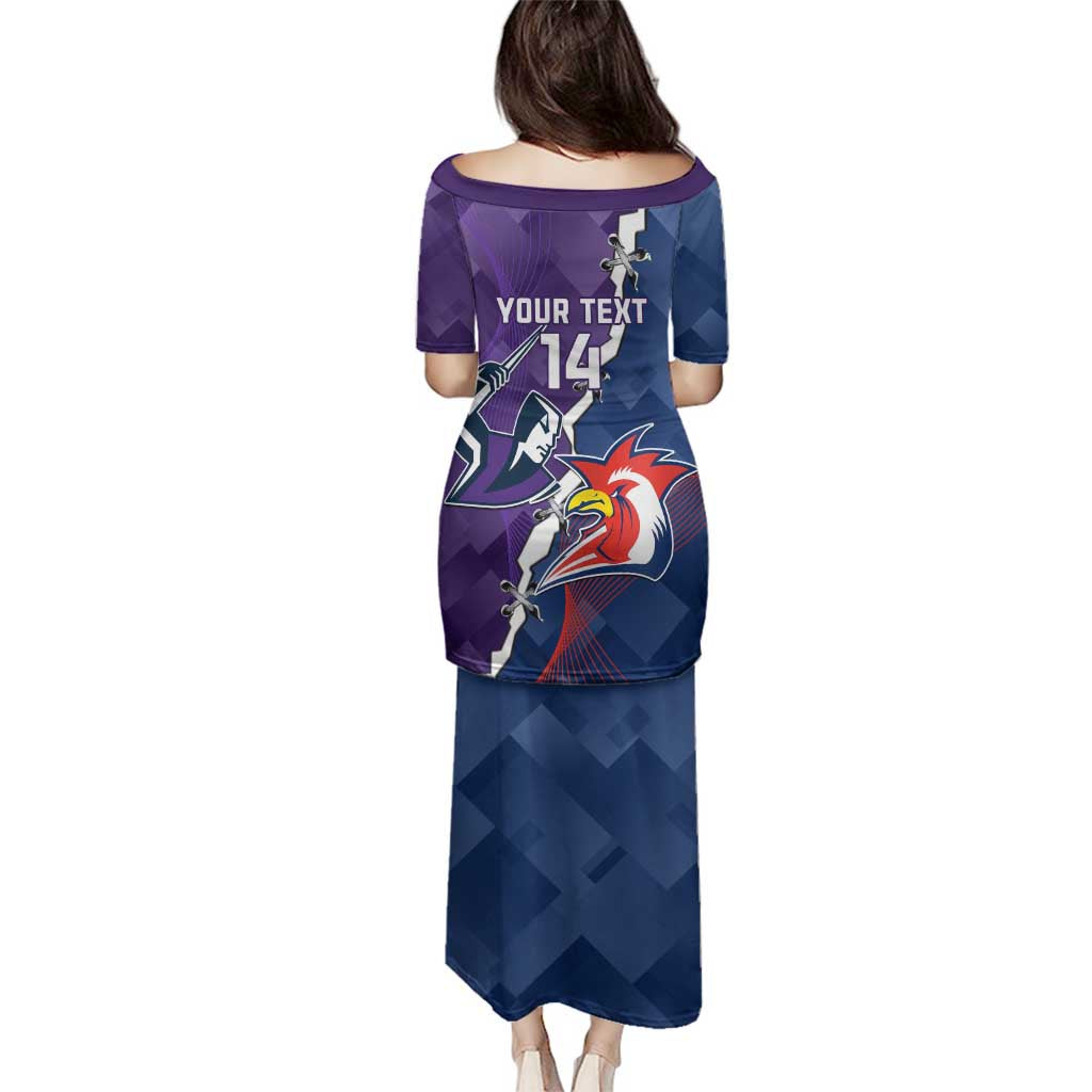 Custom NRL Storm And Roosters Rugby 2024 Family Matching Puletasi and Hawaiian Shirt Go Champions Dynamic Version