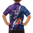 Custom NRL Storm And Roosters Rugby 2024 Family Matching Short Sleeve Bodycon Dress and Hawaiian Shirt Go Champions Dynamic Version