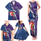 Custom NRL Storm And Roosters Rugby 2024 Family Matching Tank Maxi Dress and Hawaiian Shirt Go Champions Dynamic Version