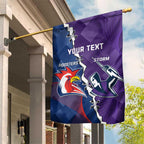 Custom NRL Storm And Roosters Rugby 2024 Garden Flag Go Champions Dynamic Version