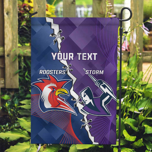 Custom NRL Storm And Roosters Rugby 2024 Garden Flag Go Champions Dynamic Version