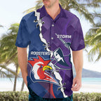Custom NRL Storm And Roosters Rugby 2024 Hawaiian Shirt Go Champions Dynamic Version