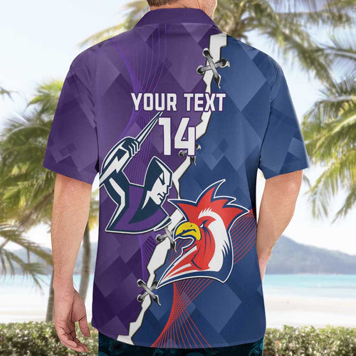 Custom NRL Storm And Roosters Rugby 2024 Hawaiian Shirt Go Champions Dynamic Version