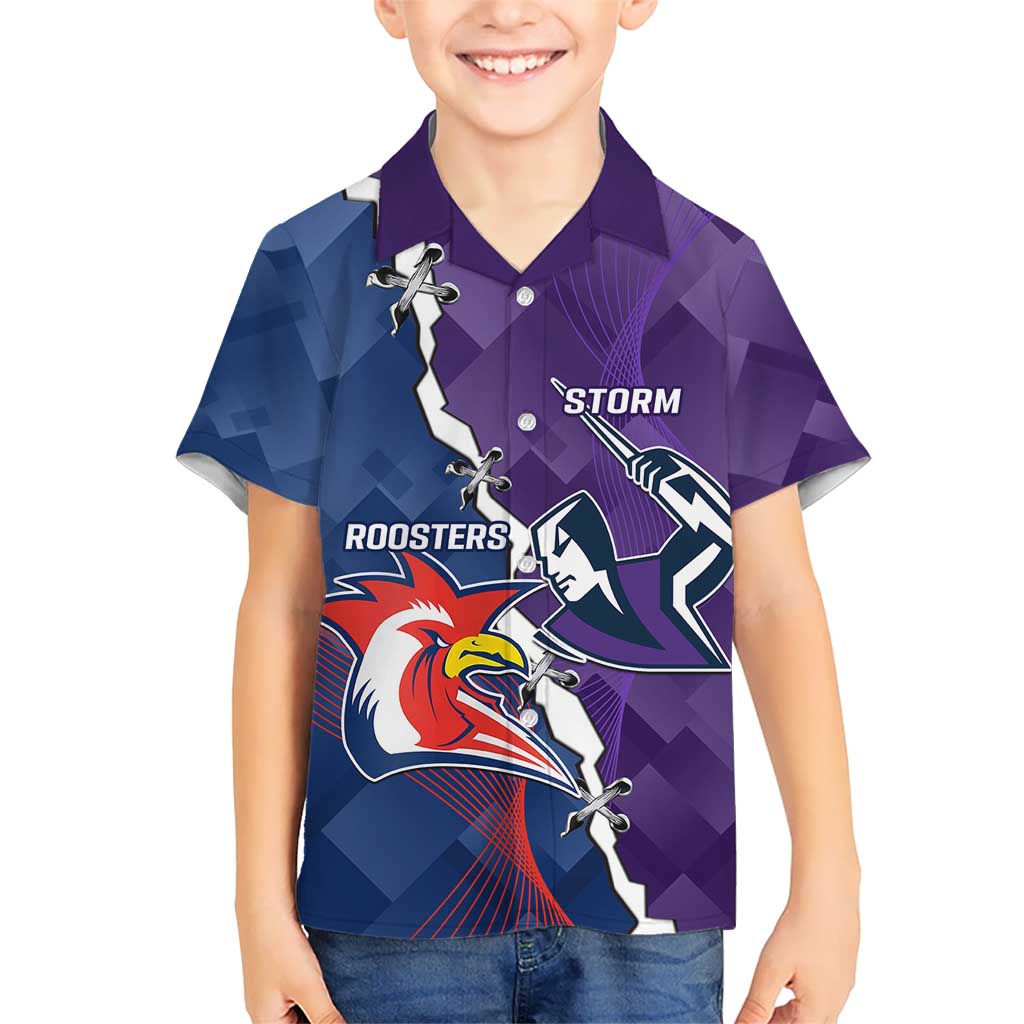 Custom NRL Storm And Roosters Rugby 2024 Hawaiian Shirt Go Champions Dynamic Version