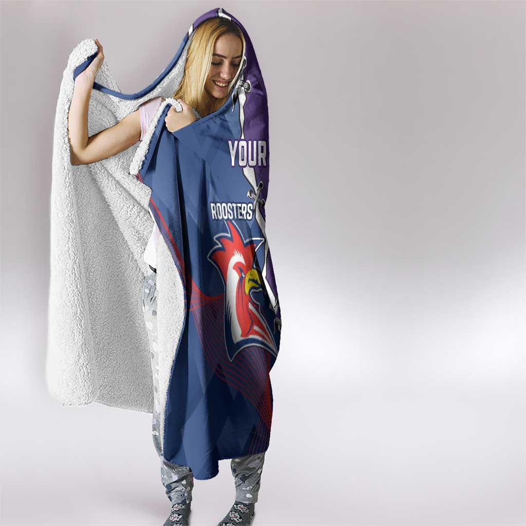 Custom NRL Storm And Roosters Rugby 2024 Hooded Blanket Go Champions Dynamic Version