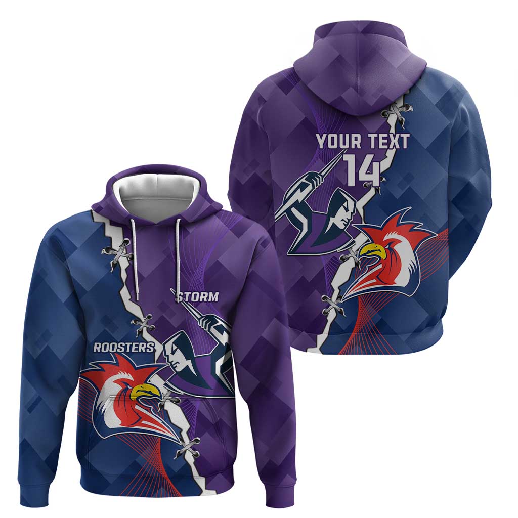 Custom NRL Storm And Roosters Rugby 2024 Hoodie Go Champions Dynamic Version