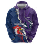 Custom NRL Storm And Roosters Rugby 2024 Hoodie Go Champions Dynamic Version