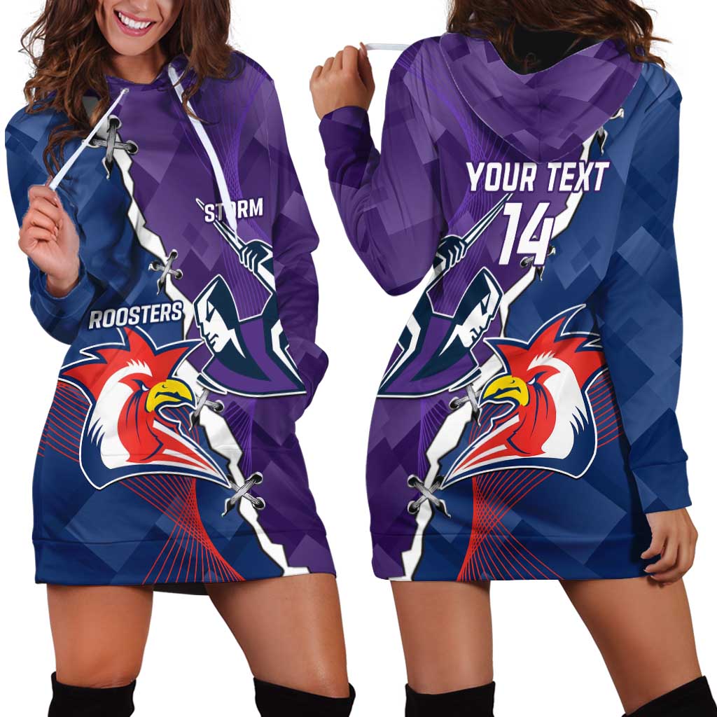 Custom NRL Storm And Roosters Rugby 2024 Hoodie Dress Go Champions Dynamic Version