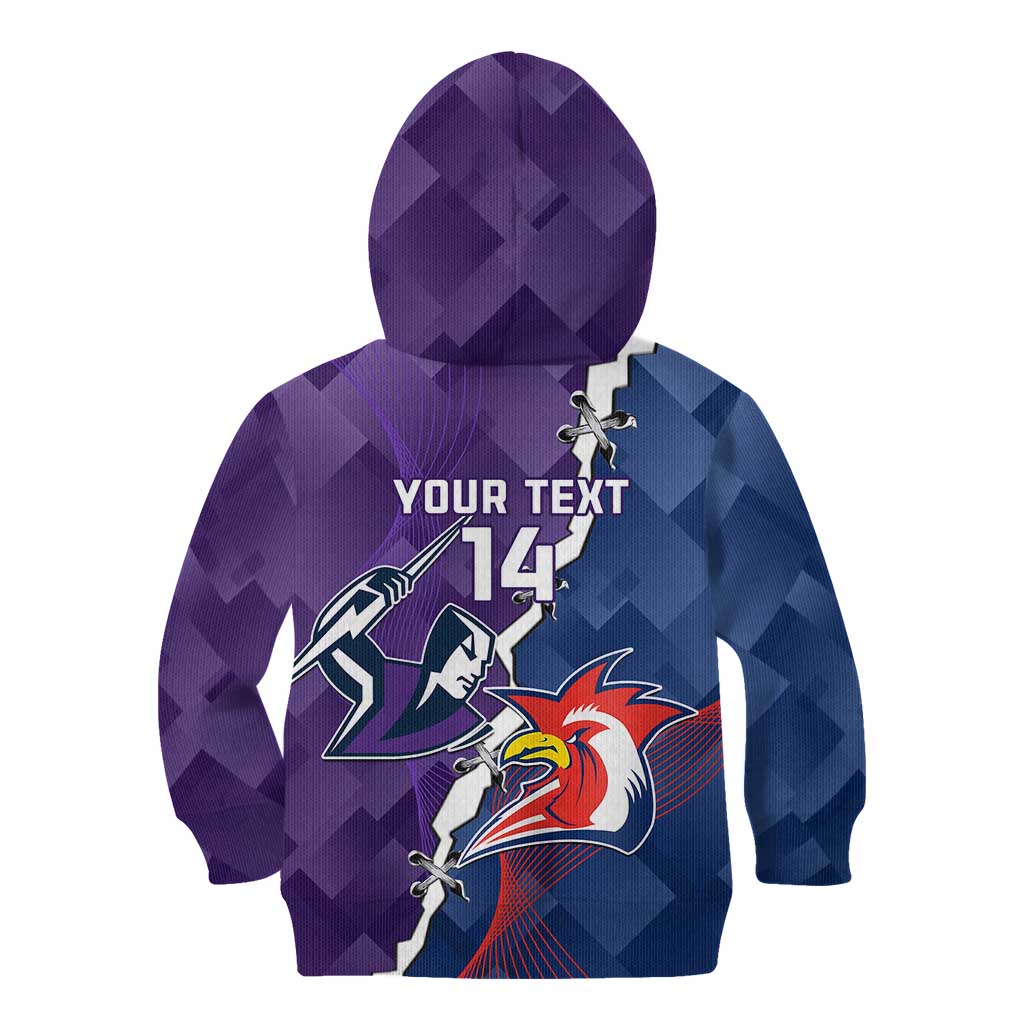 Custom NRL Storm And Roosters Rugby 2024 Kid Hoodie Go Champions Dynamic Version