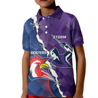 Custom NRL Storm And Roosters Rugby 2024 Kid Polo Shirt Go Champions Dynamic Version