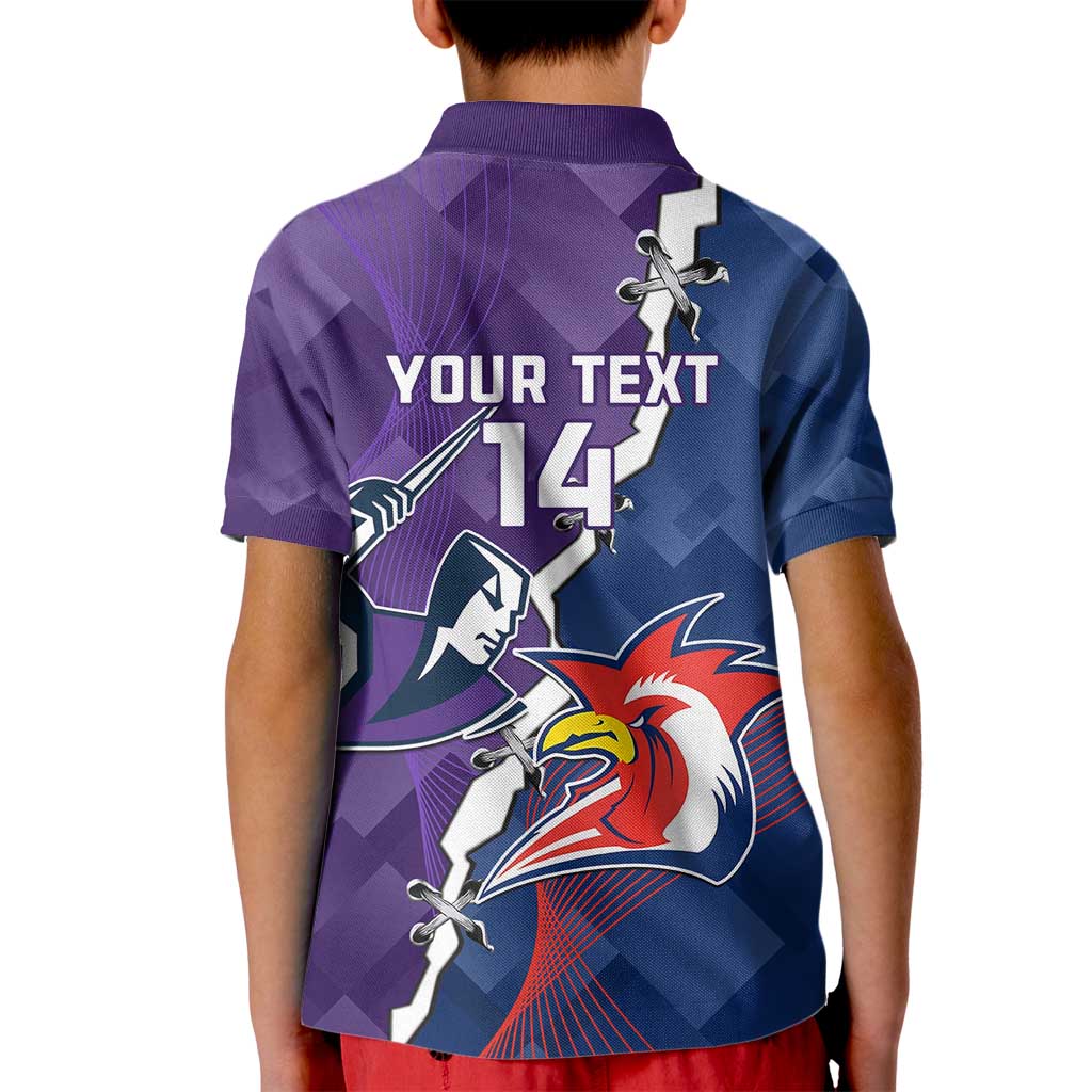 Custom NRL Storm And Roosters Rugby 2024 Kid Polo Shirt Go Champions Dynamic Version
