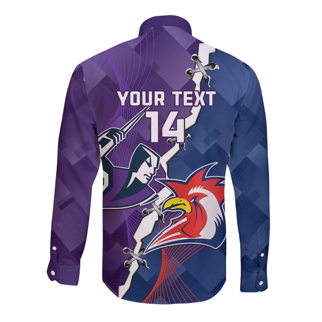 Custom NRL Storm And Roosters Rugby 2024 Long Sleeve Button Shirt Go Champions Dynamic Version